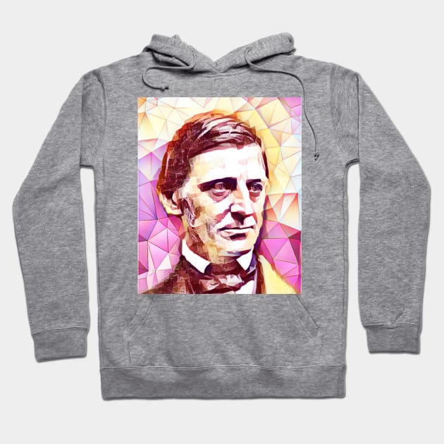 Ralph Waldo Emerson Pink Colourful Portrait | Ralph Waldo Emerson Artwork 13 Hoodie by JustLit